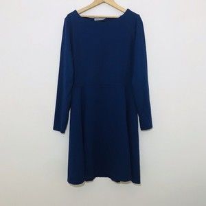 Athleta Blue Long Sleeve Dress Large Jersey Knit Pullover Stretchy